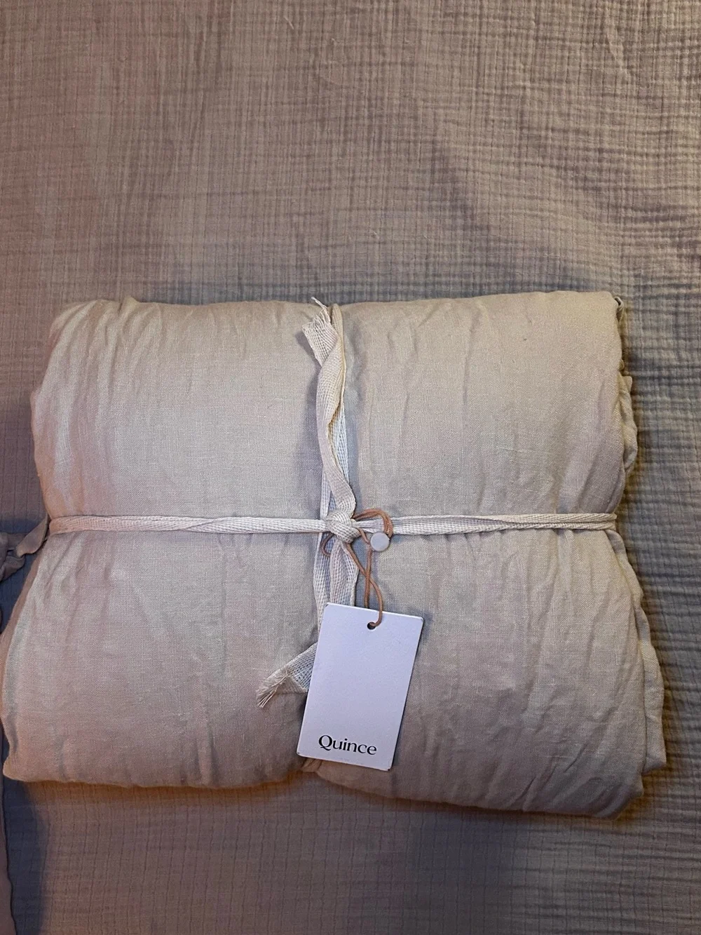 European Linen duvet cover Full/Queen in Oat color
